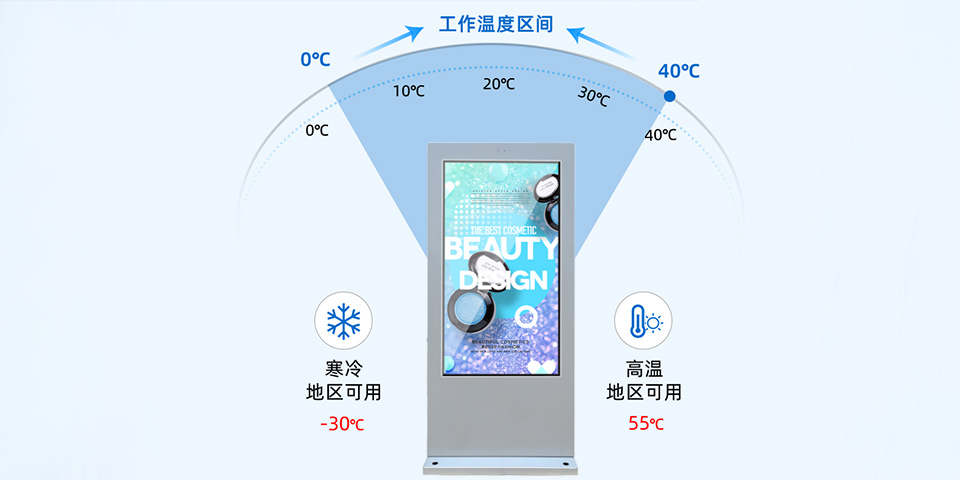65寸銀色戶外立式廣告機